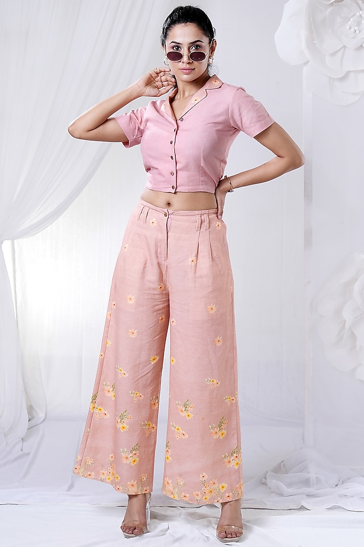 Blush Pink Floral Co-Ord Set by The House of Ta-Ya