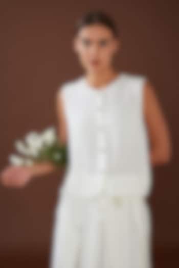 White Lotus Stem Fiber Shirt by Whakato at Pernia's Pop Up Shop