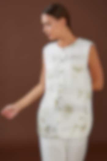 White Lotus Stem Fiber Shirt by Whakato at Pernia's Pop Up Shop