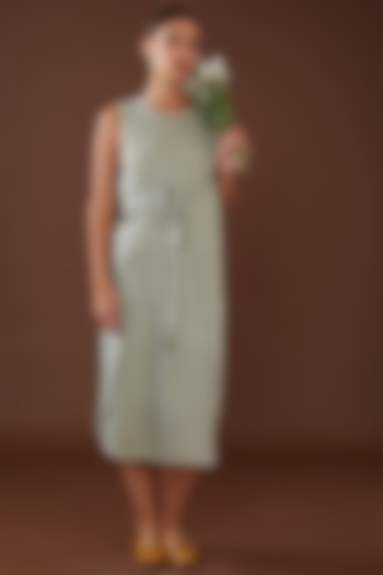 Green Lotus Fiber Vacation Dress by Whakato at Pernia's Pop Up Shop