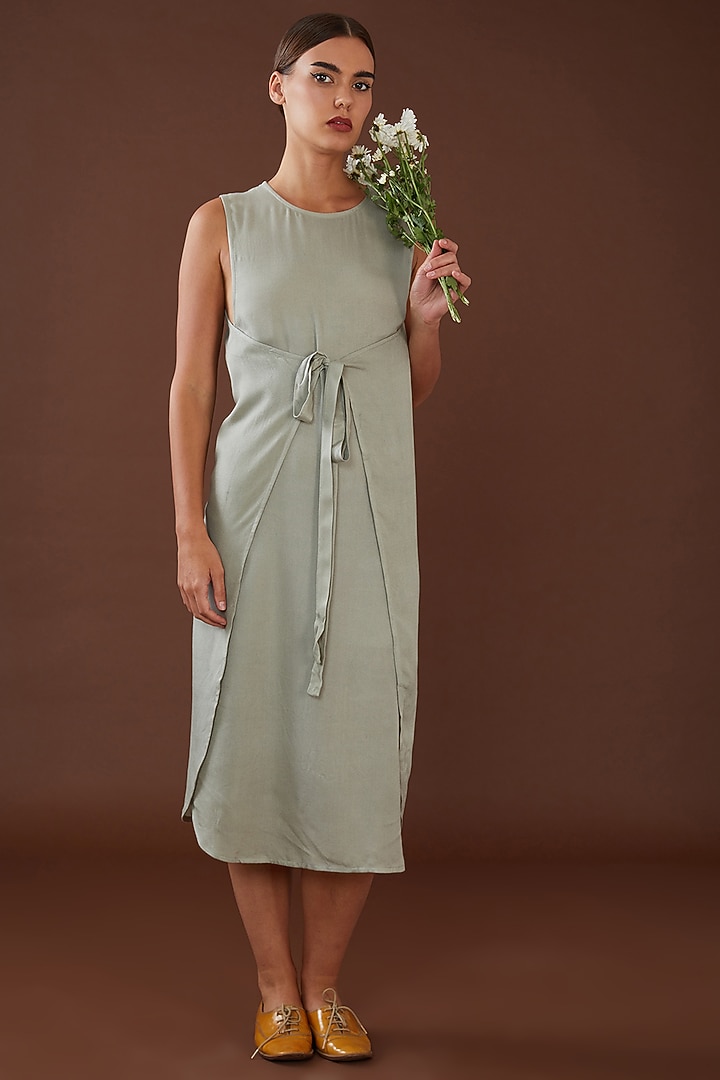 Green Lotus Fiber Vacation Dress by Whakato at Pernia's Pop Up Shop
