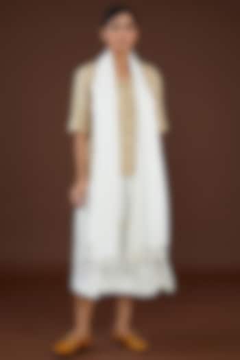 White Lotus Stem Fiber Stole by Whakato at Pernia's Pop Up Shop