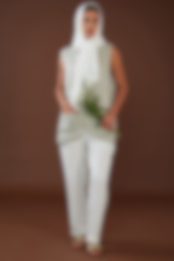 White Lotus Stem Fiber Scarf by Whakato at Pernia's Pop Up Shop