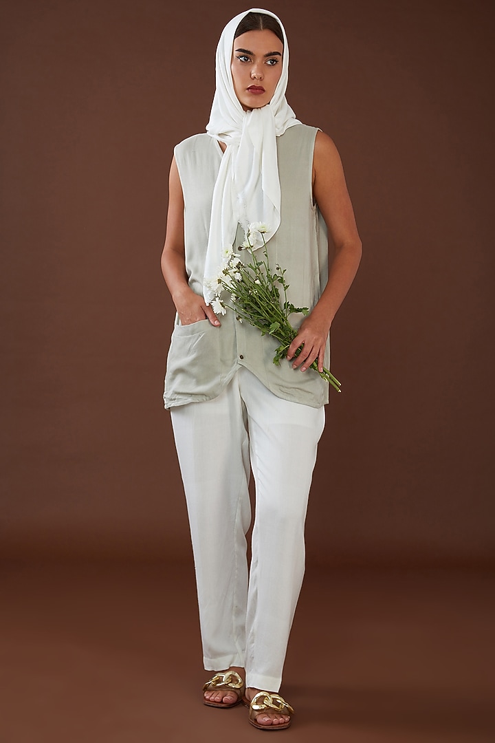 White Lotus Stem Fiber Scarf by Whakato at Pernia's Pop Up Shop