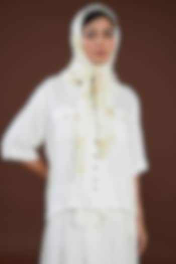 White Lotus Stem Fiber Scarf by Whakato at Pernia's Pop Up Shop