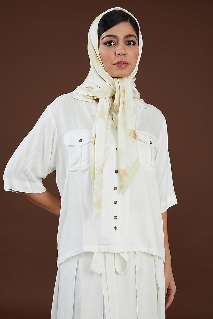White Lotus Stem Fiber Scarf by Whakato at Pernia's Pop Up Shop