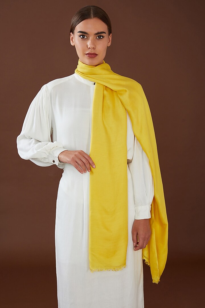 Yellow Lotus Stem Fiber Scarf by Whakato at Pernia's Pop Up Shop
