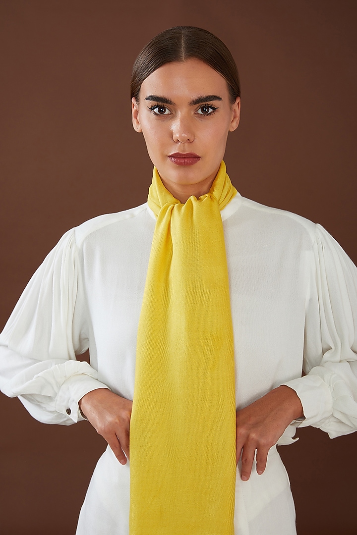 Yellow Lotus Stem Fiber Scarf by Whakato at Pernia's Pop Up Shop