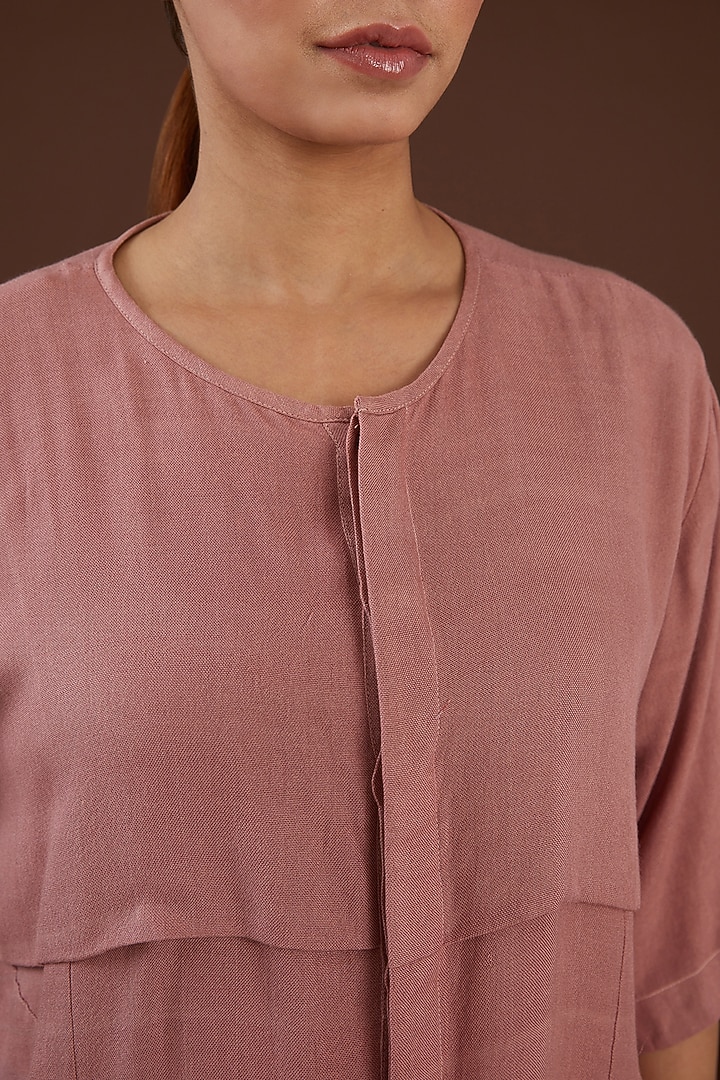 Pink Lotus Stem Fiber Button-Up Shirt by Whakato at Pernia's Pop Up Shop