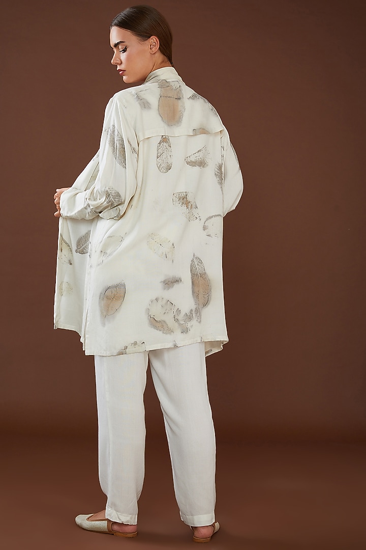 White Lotus Stem Fiber Hand Dyed Shrug by Whakato at Pernia's Pop Up Shop