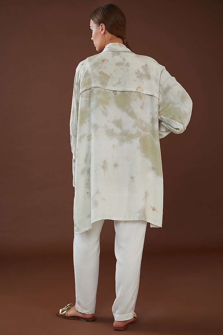 White Lotus Stem Fiber Hand Dyed Shrug by Whakato at Pernia's Pop Up Shop
