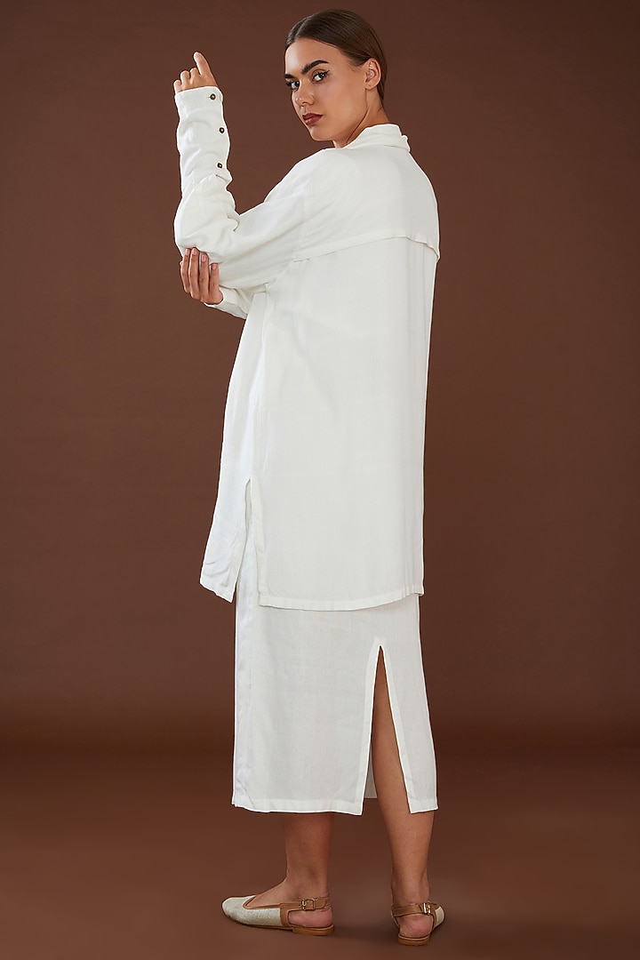 White Lotus Stem Fiber Shrug by Whakato at Pernia's Pop Up Shop
