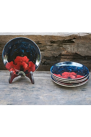 Midnight Blue Plates (Set of 6) by White Hill Studio