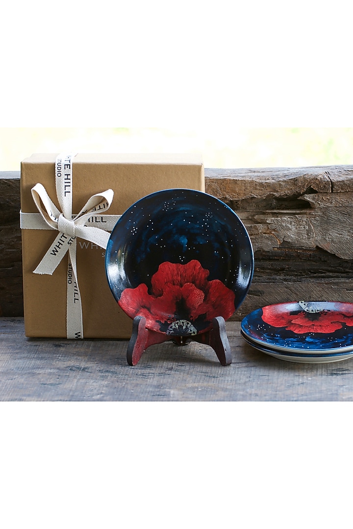 Midnight Blue Plates (Set of 6) by White Hill Studio at Pernia's Pop Up Shop
