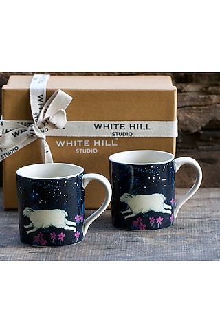 Midnight Blue Mugs (Set of 2) by White Hill Studio