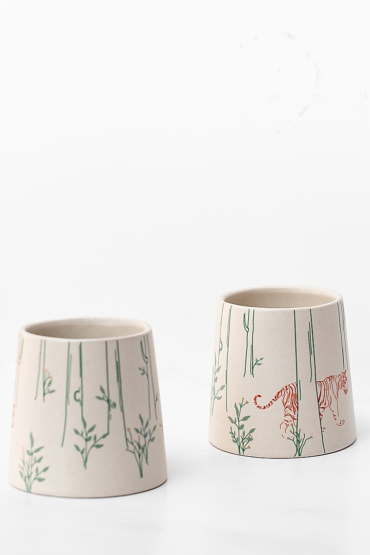 Ivory Paarwali Tumblers (Set of 2) by White Hill Studio