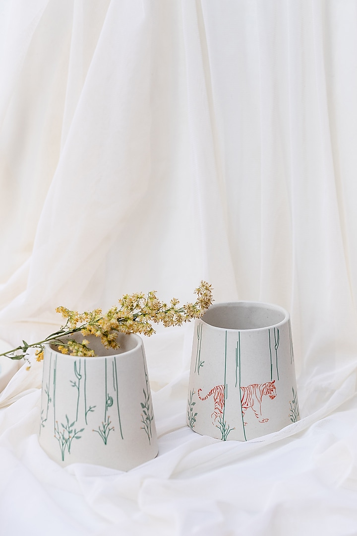 Ivory Paarwali Tumblers (Set of 2) by White Hill Studio at Pernia's Pop Up Shop