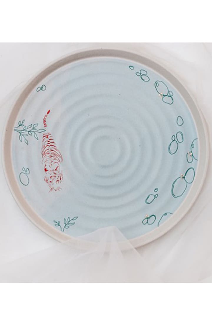 Ivory & Blue Paaro Platters by White Hill Studio