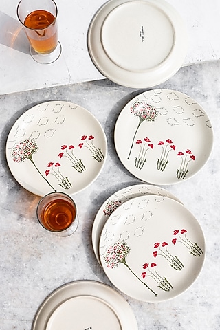 White Walter Crane Plates (Set of 6) by White Hill Studio