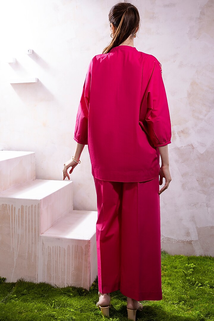 Magenta Pink Organic Cotton Poplin Co-Ord Set by The White Tree Studio at Pernia's Pop Up Shop