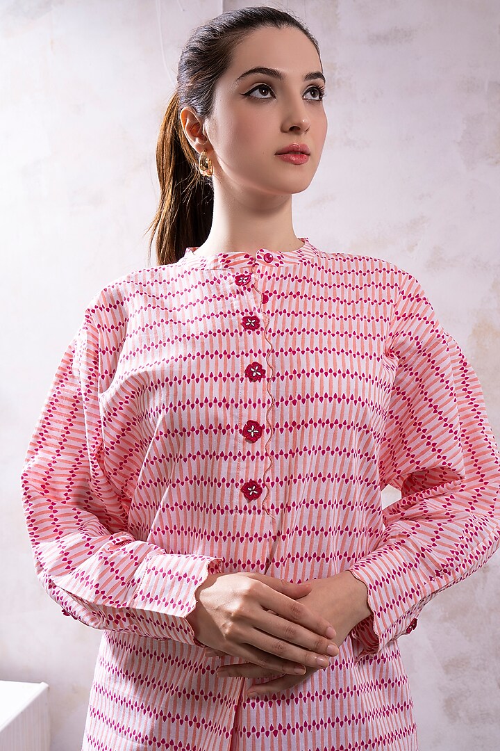 Magenta Pink Organic Cotton Poplin Co-Ord Set by The White Tree Studio at Pernia's Pop Up Shop