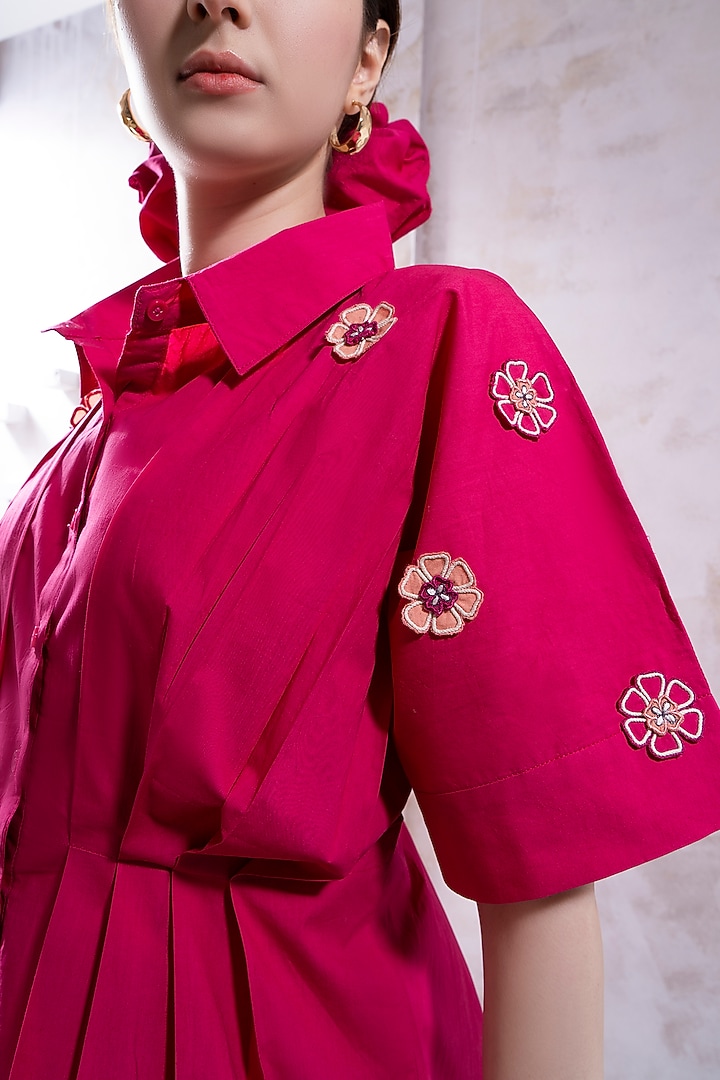 Dark Pink Organic Cotton Poplin Co-Ord Set by The White Tree Studio at Pernia's Pop Up Shop