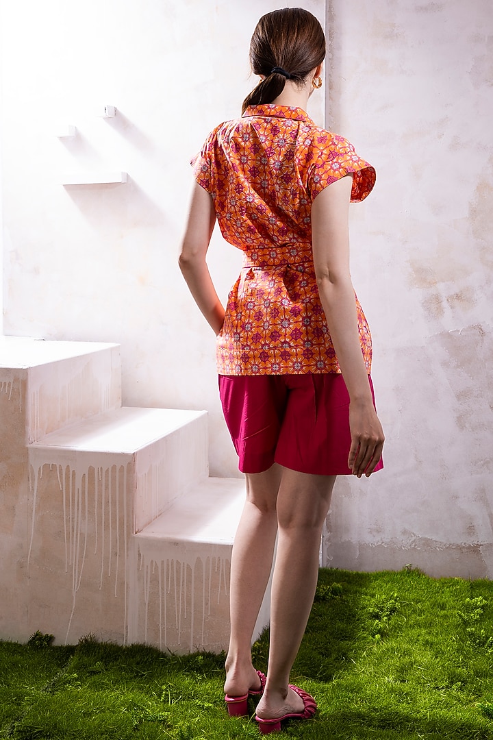 Magenta Pink Organic Cotton Poplin Co-Ord Set by The White Tree Studio at Pernia's Pop Up Shop