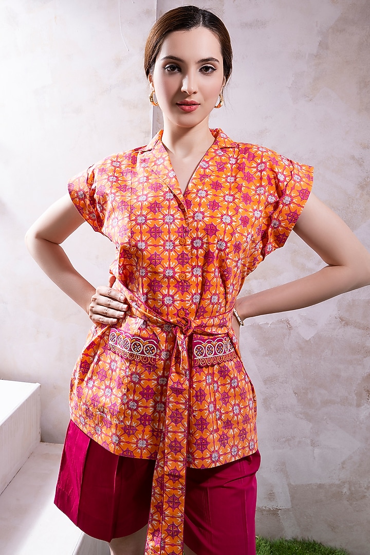 Magenta Pink Organic Cotton Poplin Co-Ord Set by The White Tree Studio at Pernia's Pop Up Shop