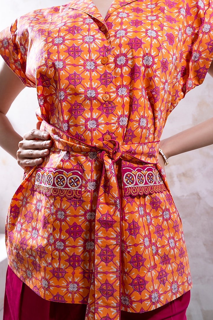Magenta Pink Organic Cotton Poplin Co-Ord Set by The White Tree Studio at Pernia's Pop Up Shop