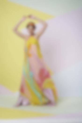 Lavender Abstract Leaf Halter Gown by Wendell Rodricks at Pernia's Pop Up Shop