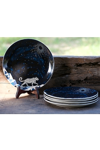 Midnight Blue Dinner Plates (Set of 6) by White Hill Studio