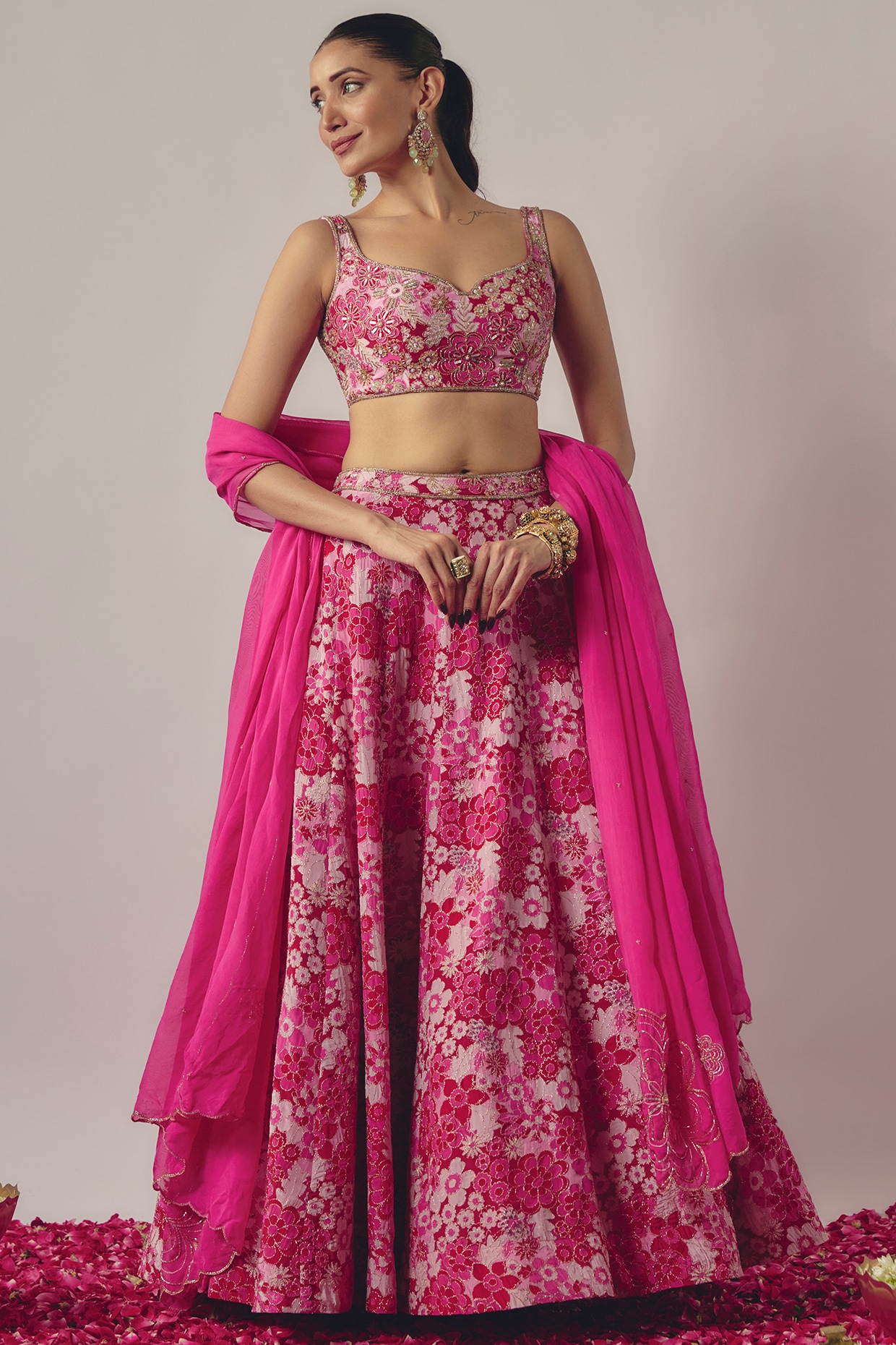 Buy Mansi Fashion Women's Embroidered Silk Ethnic Wear Semi-stitched  Rajasthani Rajputi Poshak Lehenga Choli With Dupatta Set |SJJ-01|Maroon at  Amazon.in