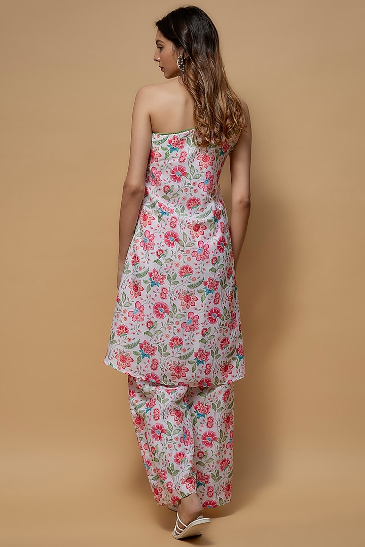 White French Crepe Printed Kurta Set by Krishna Padia at Pernia's Pop Up Shop