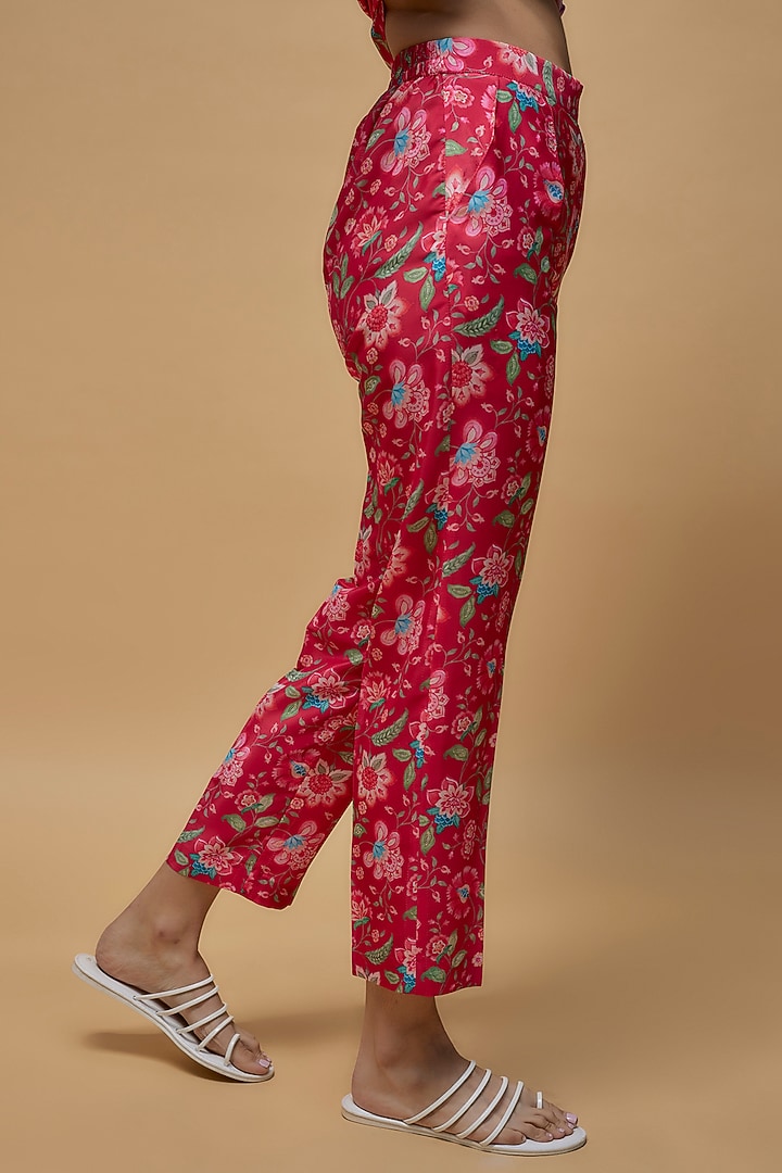 Pink French Crepe Printed Co-Ord Set by Krishna Padia at Pernia's Pop Up Shop