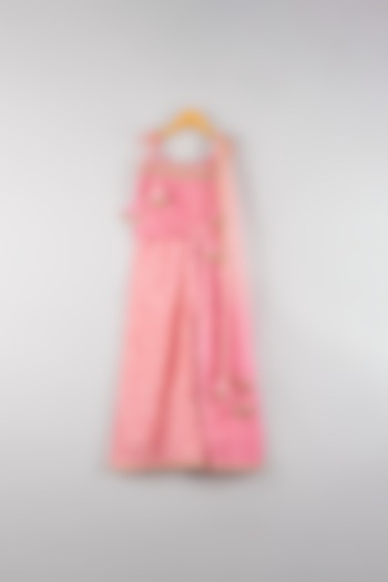 Baby Pink Georgette Pant Set For Girls by WILD FLOWER