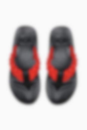 Black & Red Flip Flops by WILDPAIR
