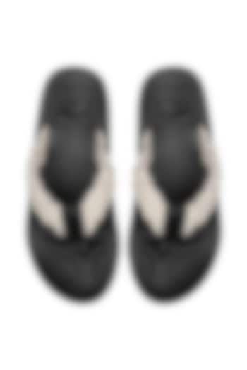 Black & Beige Flip Flops by WILDPAIR