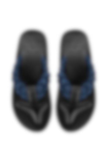 Black & Navy Flip Flops by WILDPAIR