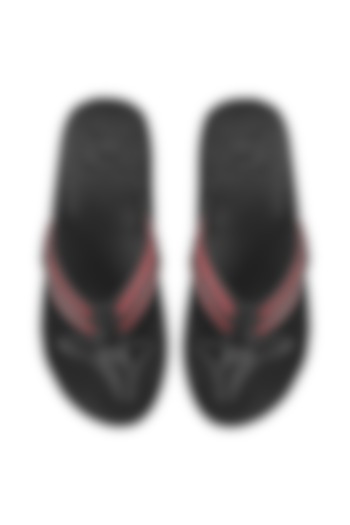 Black & Red Flip Flops by WILDPAIR