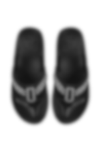 Black Flip Flops In Leather by WILDPAIR