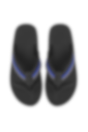 Navy Leather Flip Flops by WILDPAIR