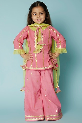 Pink Printed Kurta Set