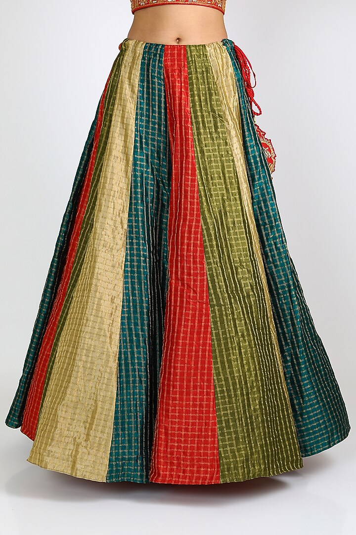 Multi Colored Embroidered Wedding Lehenga Set by W.N.W at Pernia's Pop Up Shop