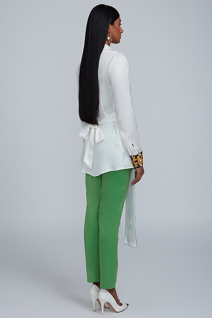Green Satin Trousers by World Of Ra at Pernia's Pop Up Shop