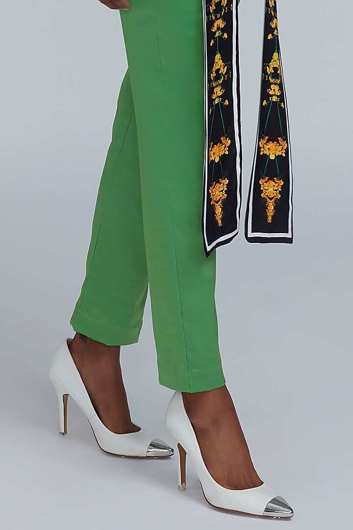 Green Satin Trousers by World Of Ra at Pernia's Pop Up Shop