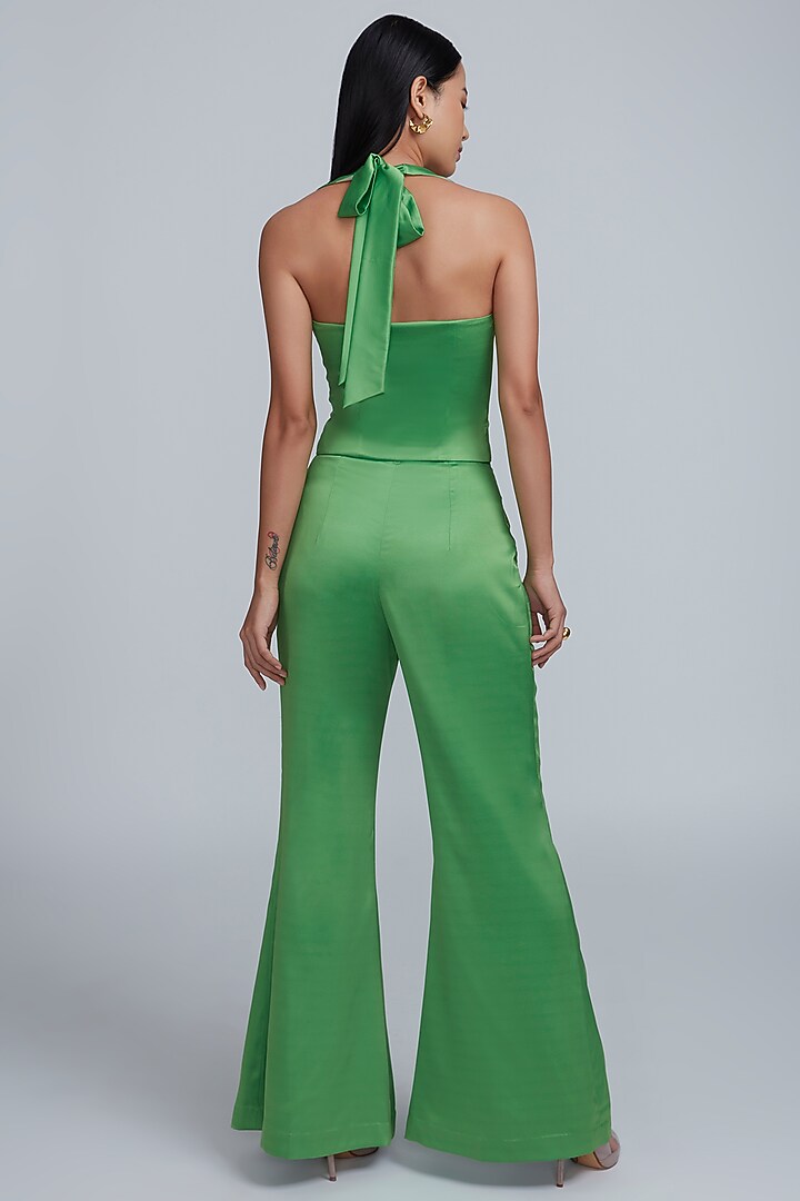 Green Assam Satin Trousers by World Of Ra at Pernia's Pop Up Shop