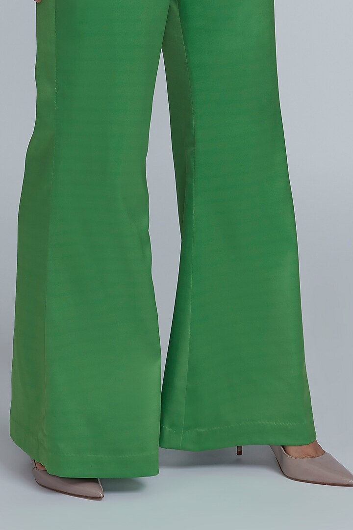 Green Assam Satin Trousers by World Of Ra at Pernia's Pop Up Shop