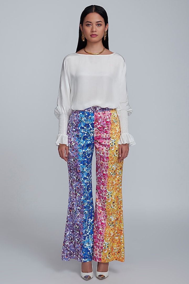 Multi-Colored Printed Trousers by World Of Ra