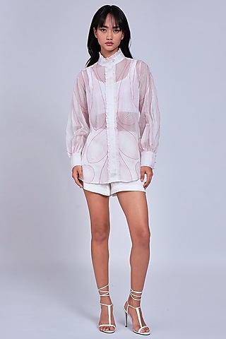 White Embroidered Shirt by World Of Ra