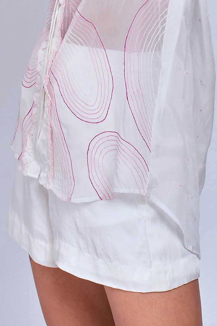 White Embroidered Shirt by World Of Ra at Pernia's Pop Up Shop
